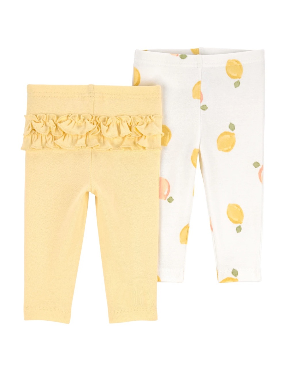 Carter's Child of Mine Baby Girl Pants 2-Pack Lemon White & Yellow 6-9 Months